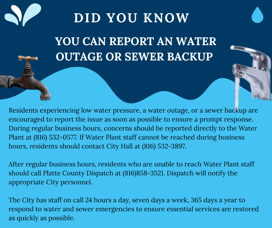 Report an Water Outage or  Sewer Backup 